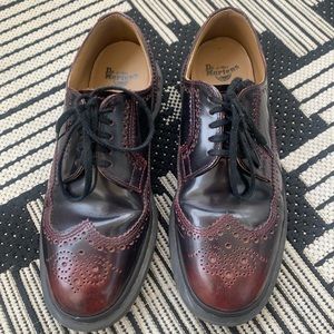 Maroon doc martens.